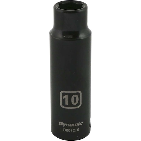 Dynamic 3/8" Drive Deep Socket, Black Phosphate, Tools 3/8" Drive 6 Point Metric, 10mm Deep Length D007210